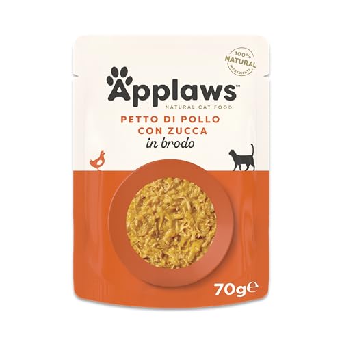 Applaws Alimento Per Gatti Umido 100% Naturale Tonno Con Acciughe In Brodo Per Gatti Adulti - 12 Buste Da 70G
