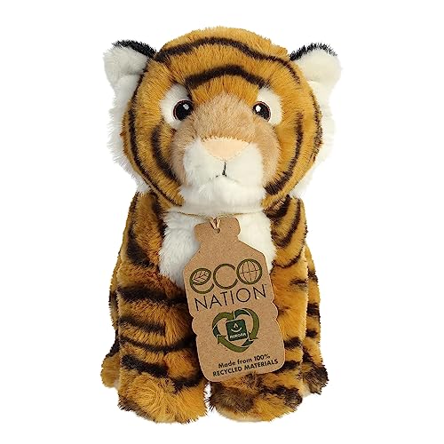 Aurora, Eco Nation 35000 - Tigre Del Bengala Di Peluche, 22,7 Cm, Colore: Arancione, Nero, Bianco