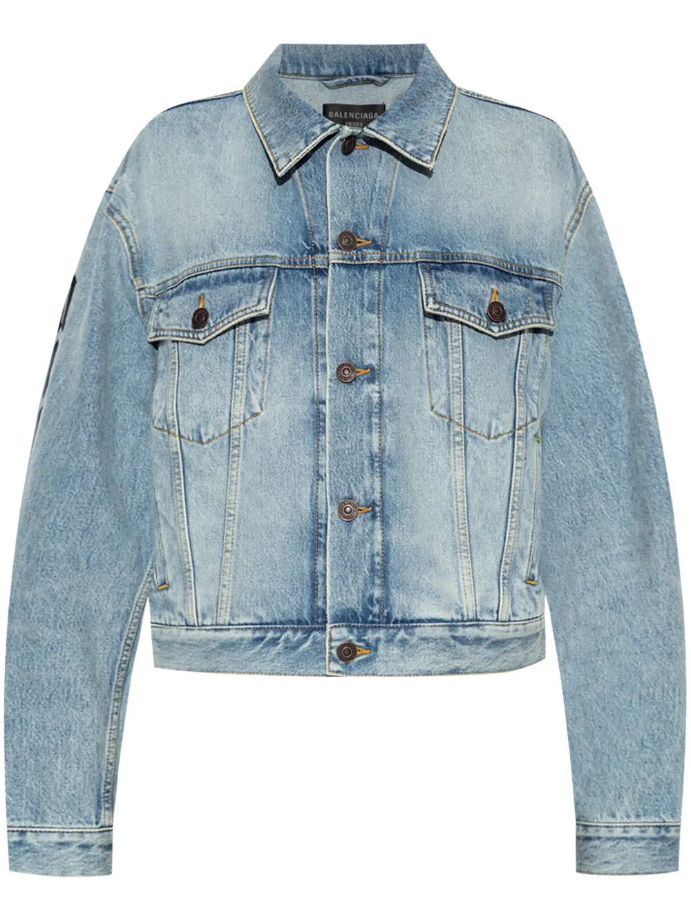 Balenciaga washed denim jacket - Blu