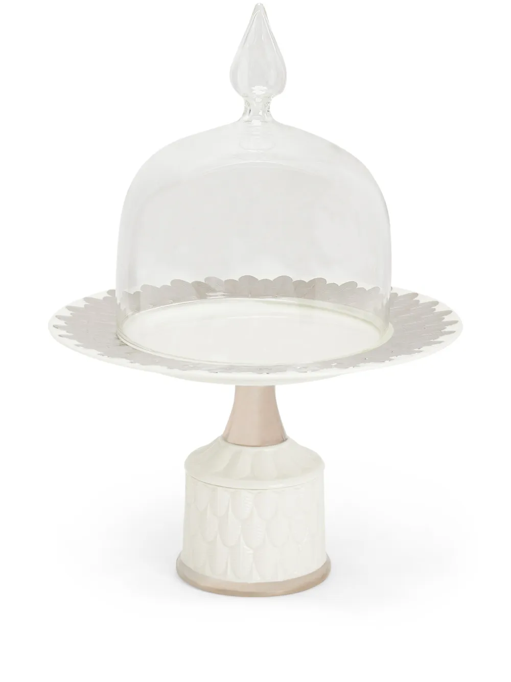 VILLARI glazed-finish cake stand - Bianco