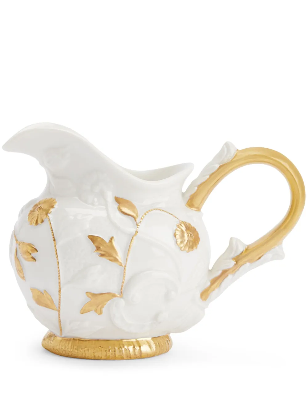 VILLARI leaf-embellished milk container - Bianco