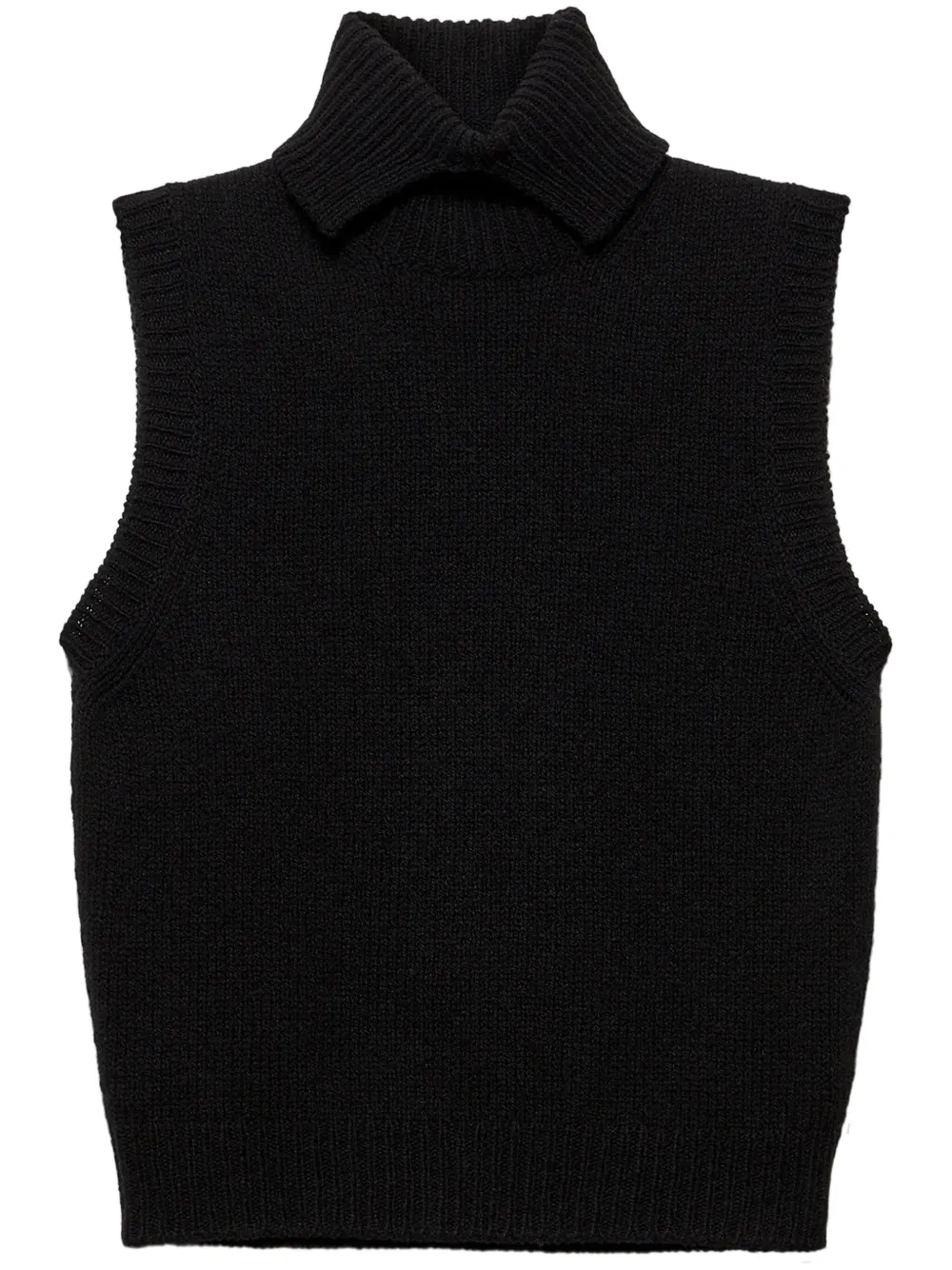 Prada roll-neck cashmere vest - Nero