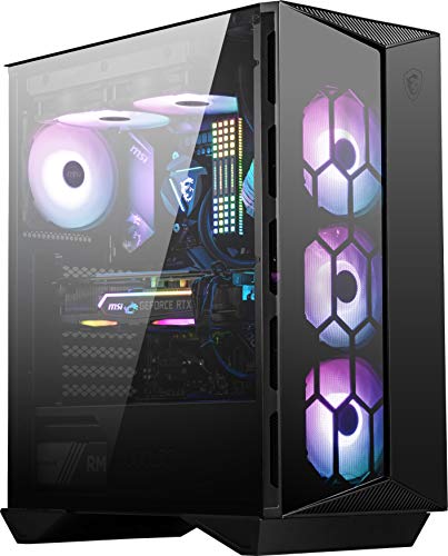Msi Mpg Gungnir 110R Mid Tower Gaming Computer Case Black Usb 3.2 Gen2 Type C 4X 120Mm Argb Fan Mystic Light Sync 1 To 6 Argb Control Board 2X Tempere