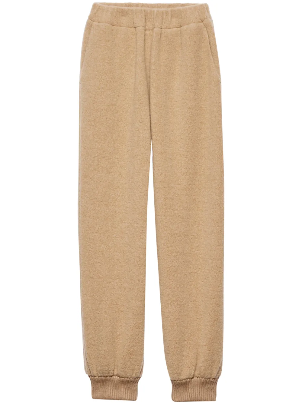 Prada logo-patch fleece track pants - Toni neutri
