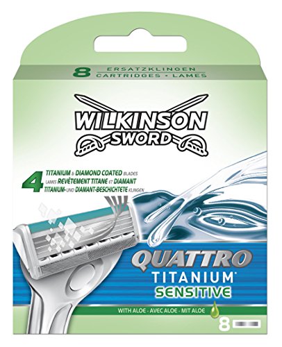 Wilkinson Quattro Titanium Sensibile - Set 8 Teste Per Rasoio