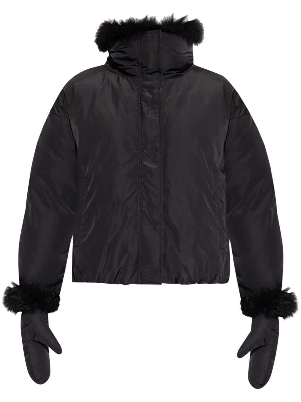 Yves Salomon high-neck puffer jacket - Nero