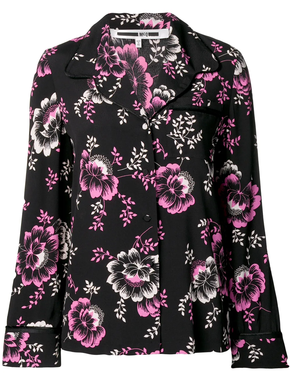 McQ Swallow Camicia a fiori - Nero