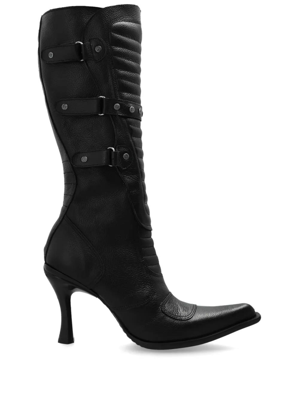 VETEMENTS studded leather boots - Nero