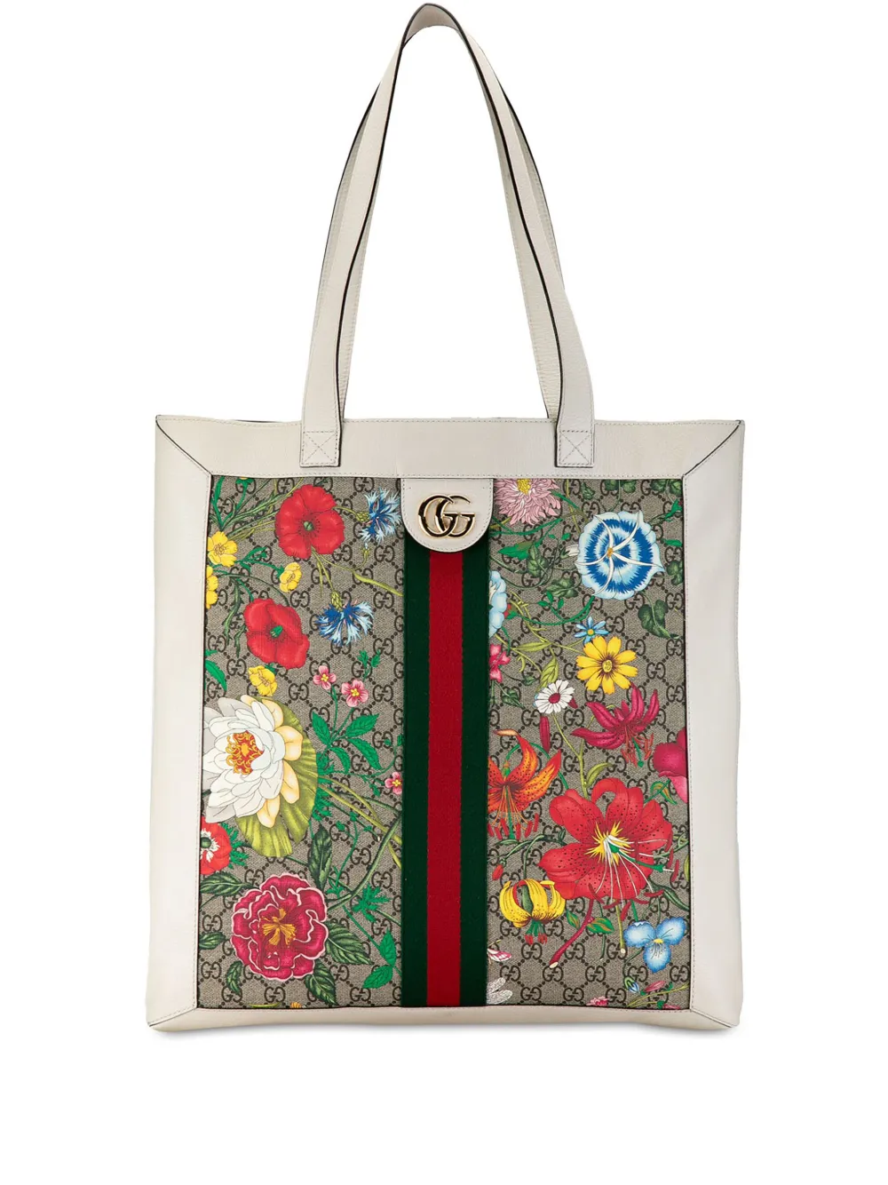 Gucci Pre-Owned 2016-2023 GG Supreme Flora Ophidia tote bag - Bianco