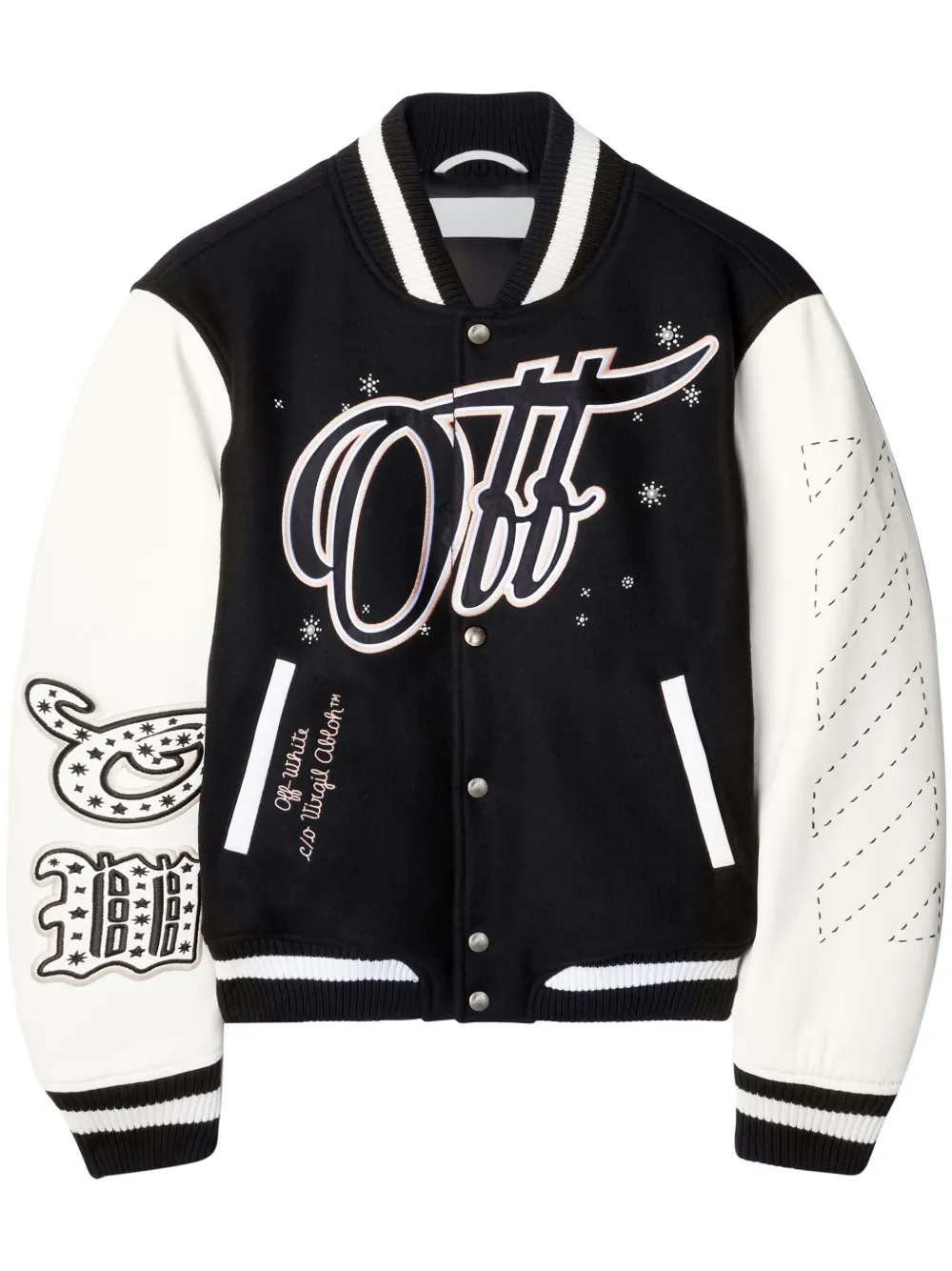 Off-White Wo Bling Stars varsity jacket - Nero