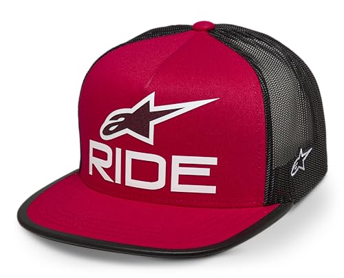 Alpinestars Ride 4.0 Trucker Hat Berretto Da Baseball Cappello Trucker Con Visiera Piatta E Chiusura A Scatto Snapback Cappellino Uomo Rosso/Nero/Bian