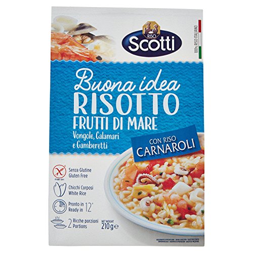 Riso Scotti - Risotto Frutti Di Mare - Riso Carnaroli Con Vongole, Calamari E Gamberetti Senza Glutine - 210 Gr