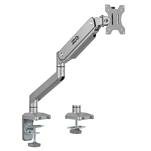 Ergo Office Er-447 Supporto Monitor Singolo Con Molla A Gas 17"-32" Braccio Doppio Supporto Da Tavolo Braccio Monitor Orientabile Inclinabile Girevole