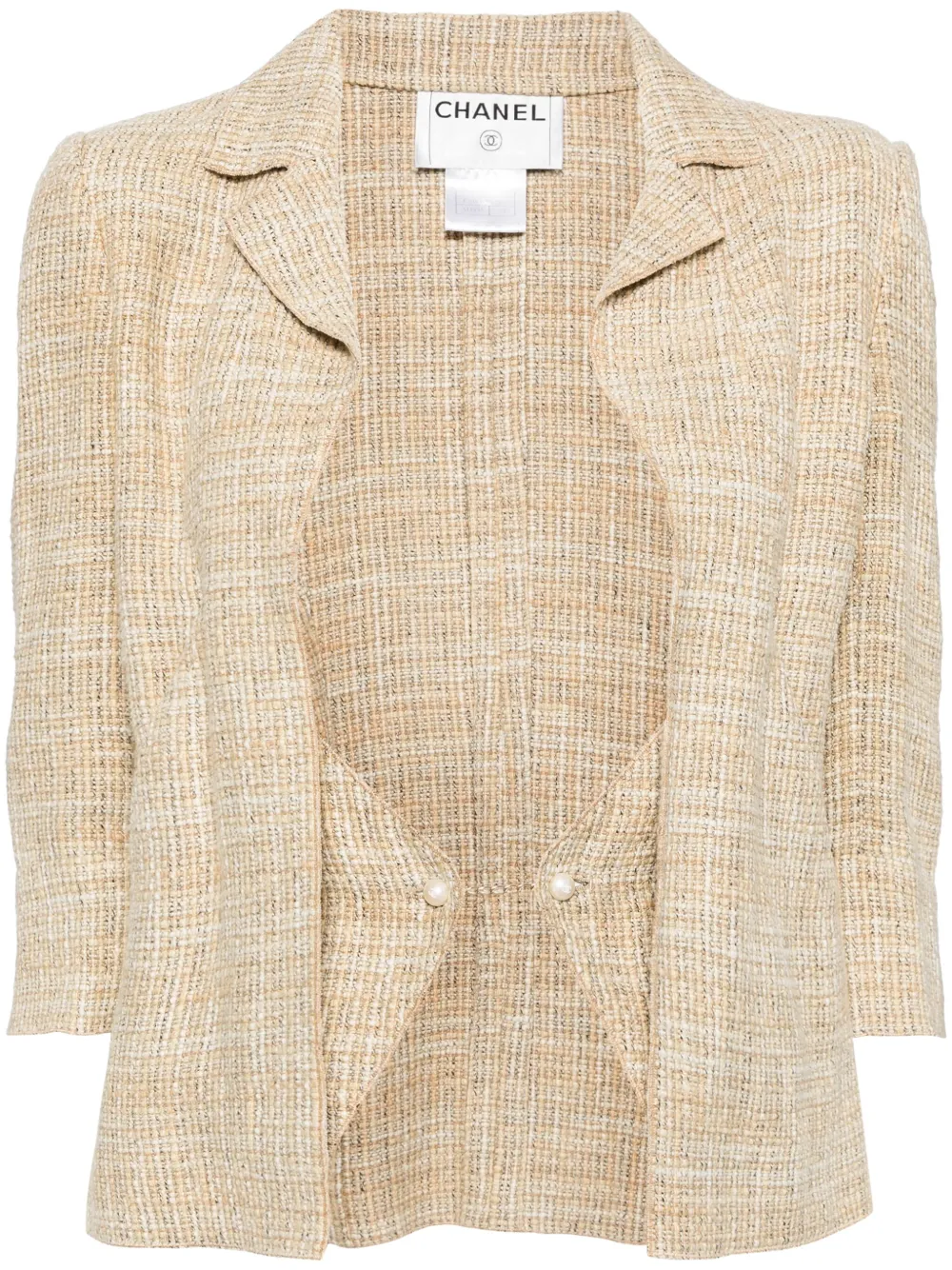 CHANEL Pre-Owned Giacca con bottoni di perle - Toni neutri