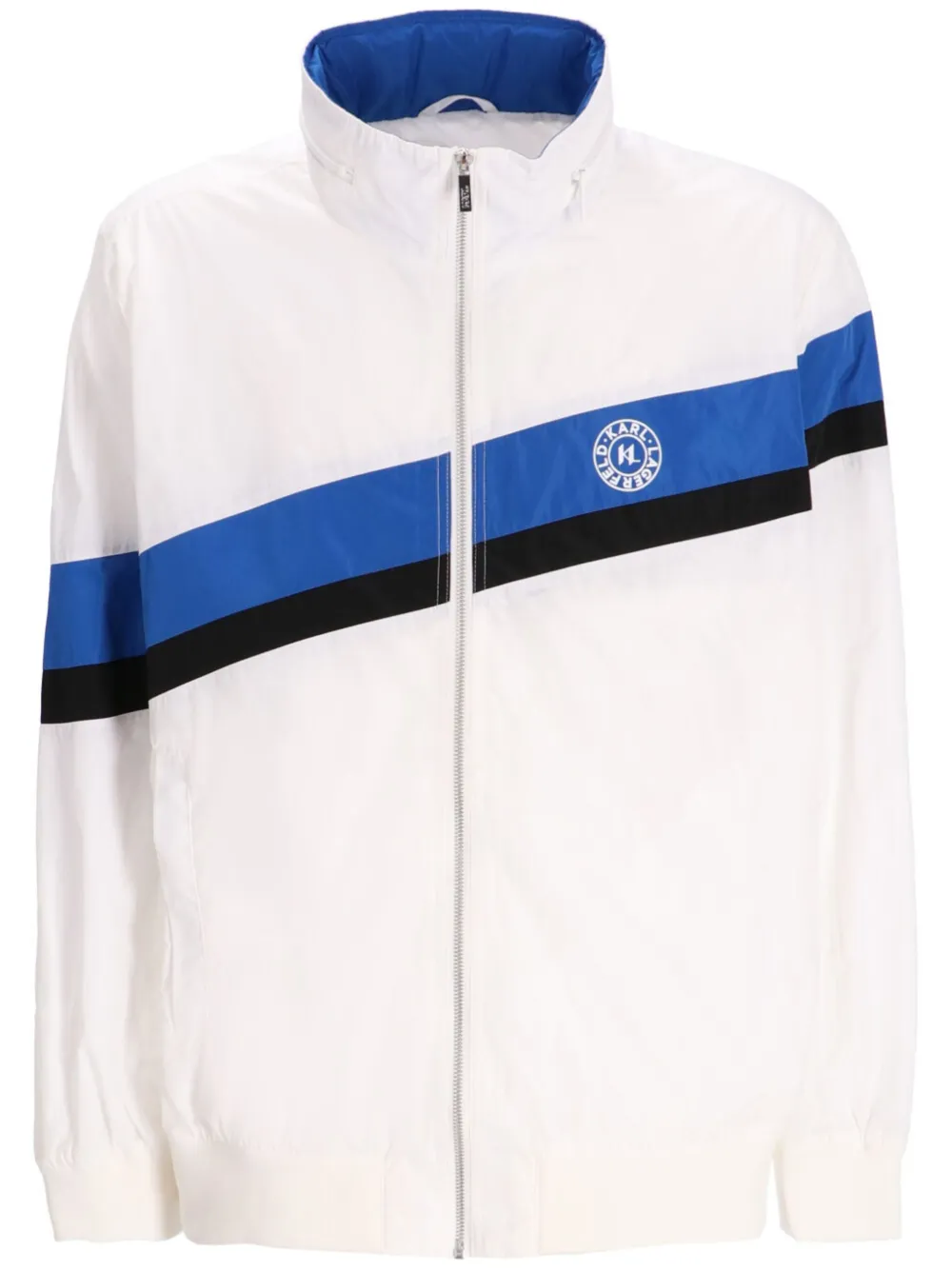 Karl Lagerfeld stripe-detail bomber jacket - Bianco