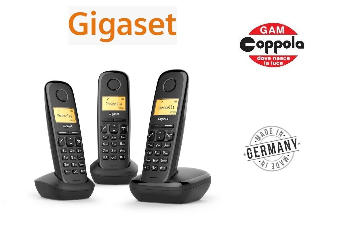 TELEFONO CORDLESS TRIO GIGASET A170 TRIO RUBRICA 50 NUMERI C/ID CHIAMATA ECODECT