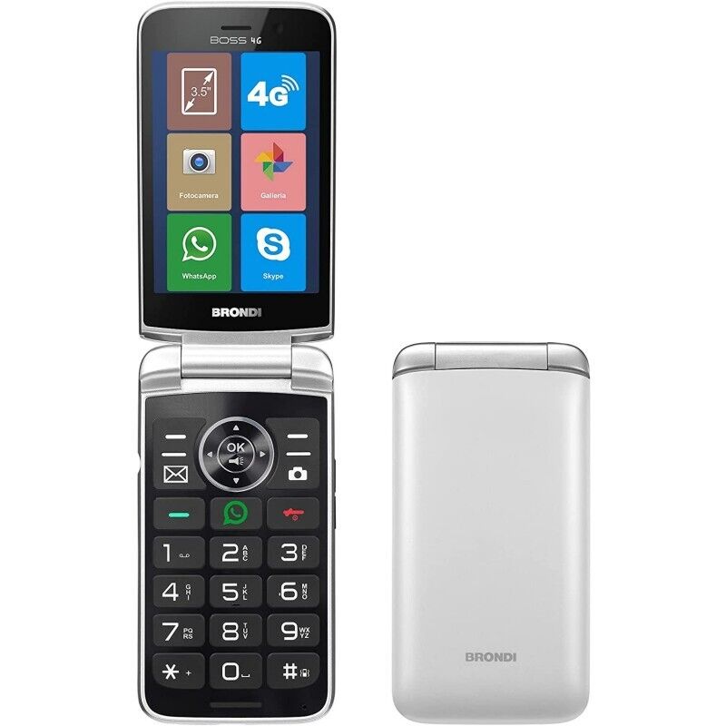 BRONDI BOSS 4G DUAL SIM FLIP ATTIVO WHITE ITALIA NO BRAND
