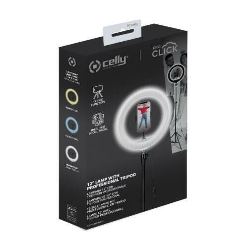CELLY PRO CLICK LAMPADA 12" Anello luminoso TREPPIEDI Selfie Foto YouTube TikTok