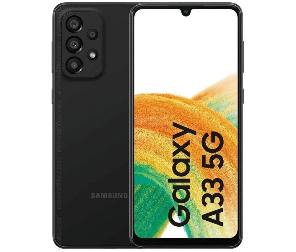 Aglow.it Samsung Galaxy A33 5G 6+128GB Black, A336 6Gb Ram e 128Gb Memoria Inter
