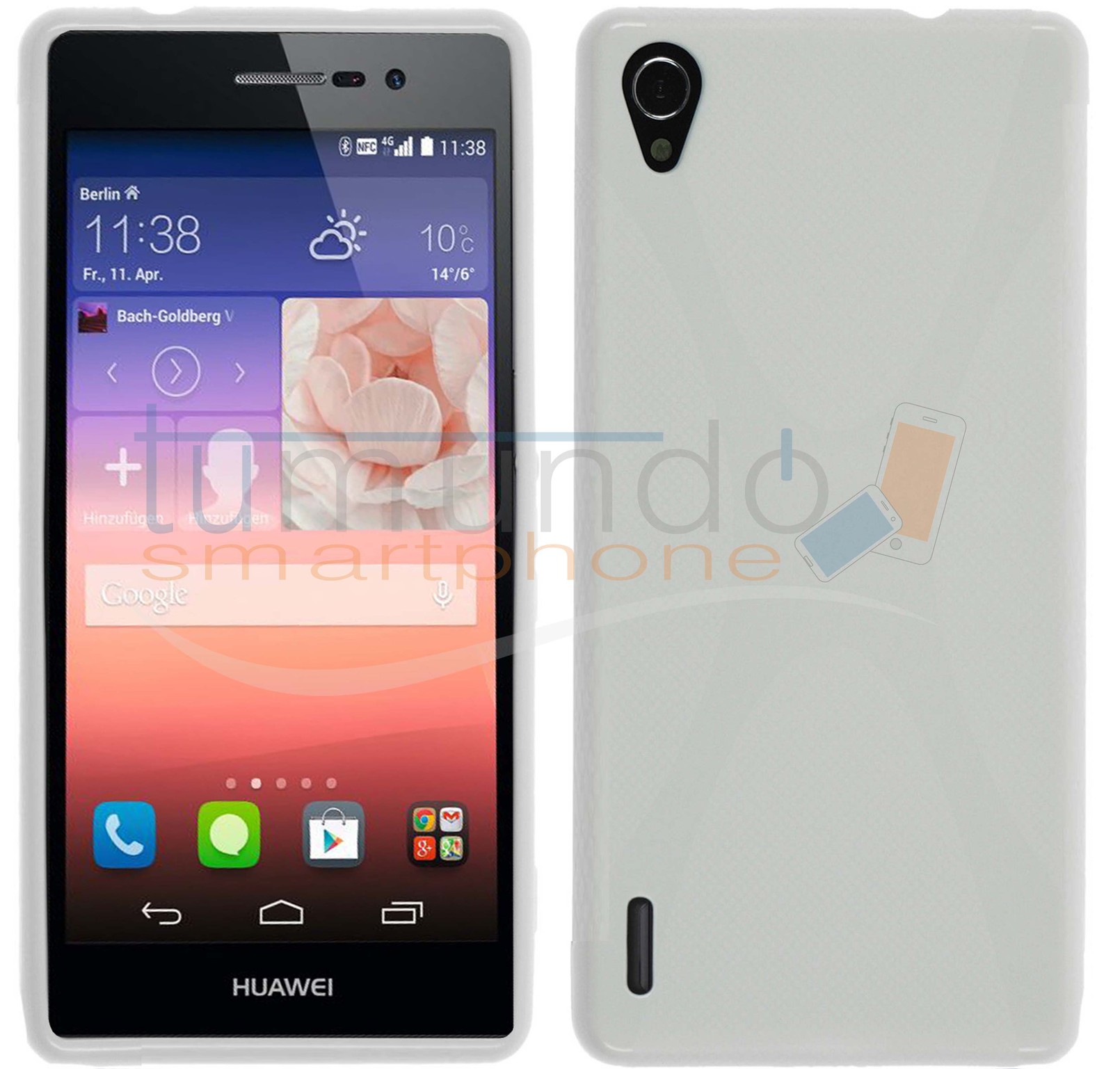 Cover IN Gel TPU x-Line Bianco Per Huawei Ascend P7 IN Spagna Case