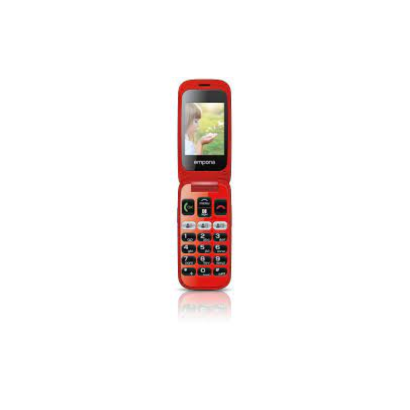 ⭐CELLULARE EMPORIA ONE 2.4" 2G BLACK RED SENIOR PHONE