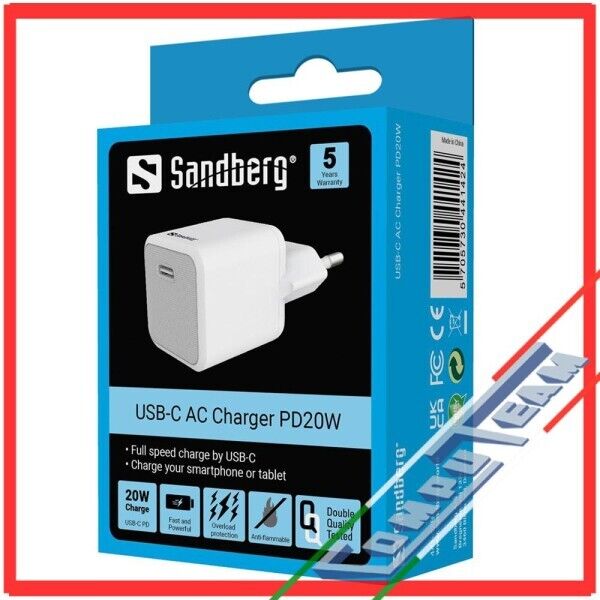 Caricatore Sandberg USB-C AC PD20W ricarica batteria