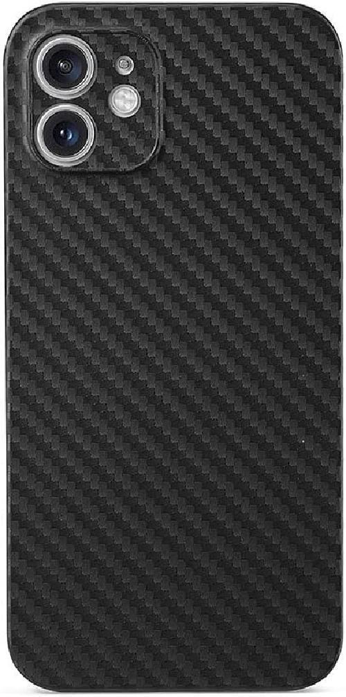 aiino italian ideas Custodia Skin per iPhone 12, Cover Nera con effetto Fibra di