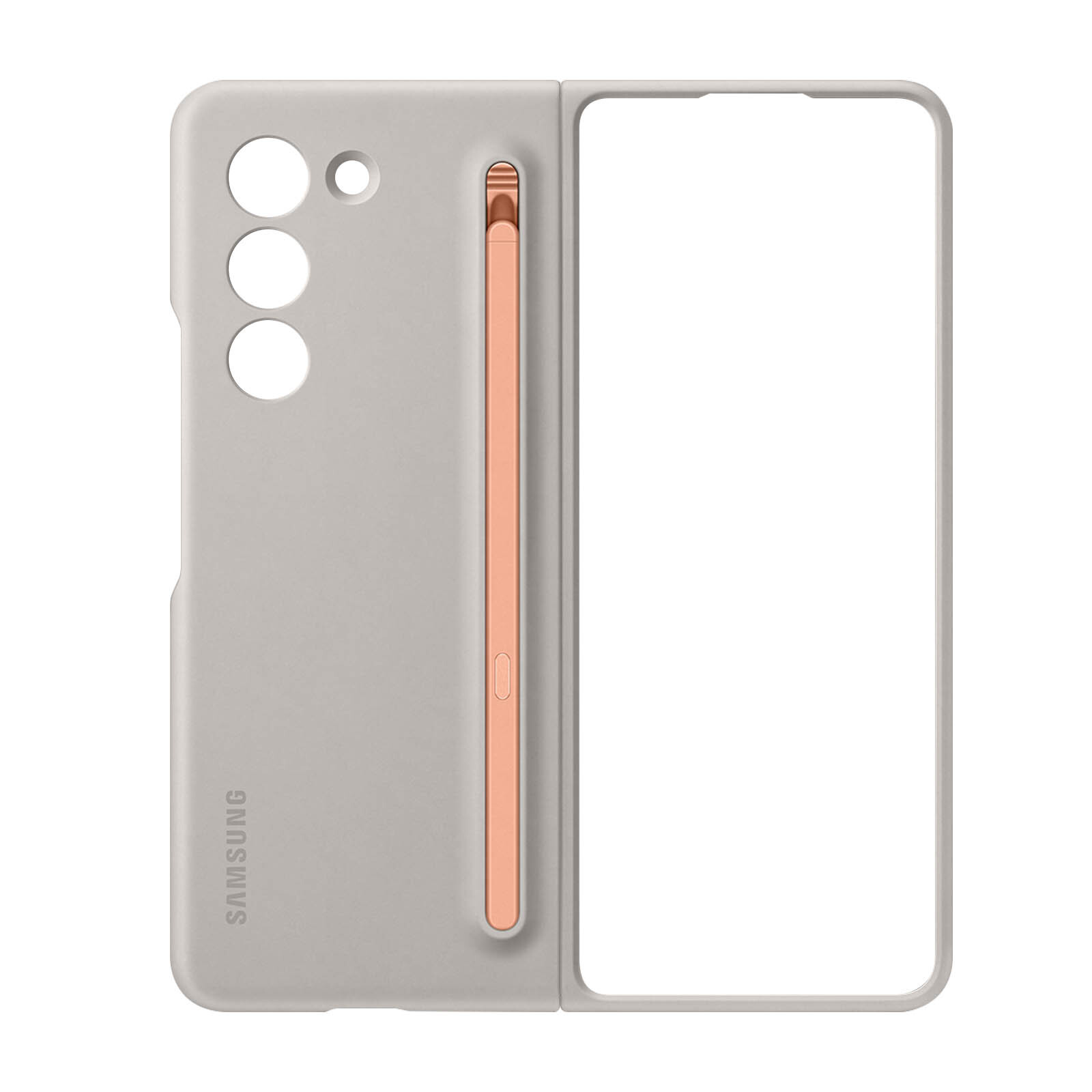 Cover originale Slim S Pen per Samsung Galaxy Z Fold5 rigida S Pen inclusa sand