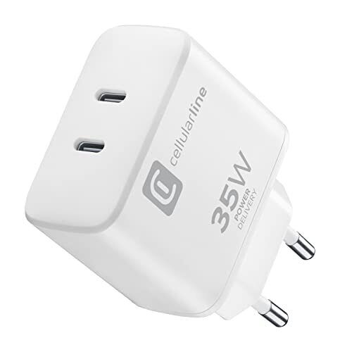 Cellularline | Dual Charger 35W | Caricabatterie da rete Power Delivery (B0f)
