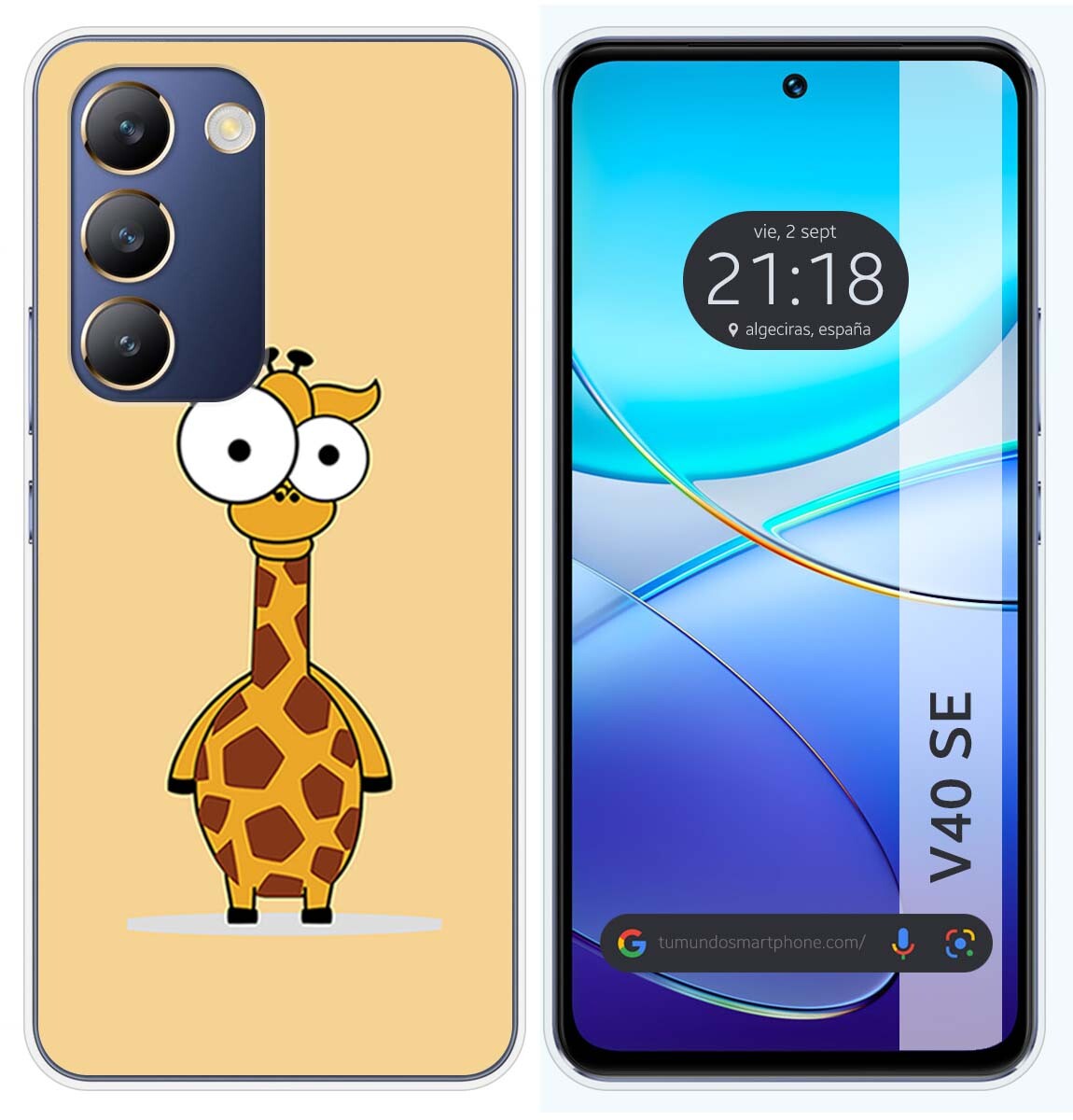 Cover Silicone per Vivo V40 SE 5G Disegno Giraffa Disegni