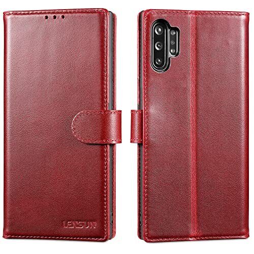 Lensun Cover per Samsung Galaxy Note 10 Plus, Custodia Vera Pelle [RFID (V4B)
