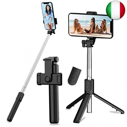 Asta Selfie Treppiede Selfie Stick,3 in 1 Asta Selfie Bluetooth Selfie Stick