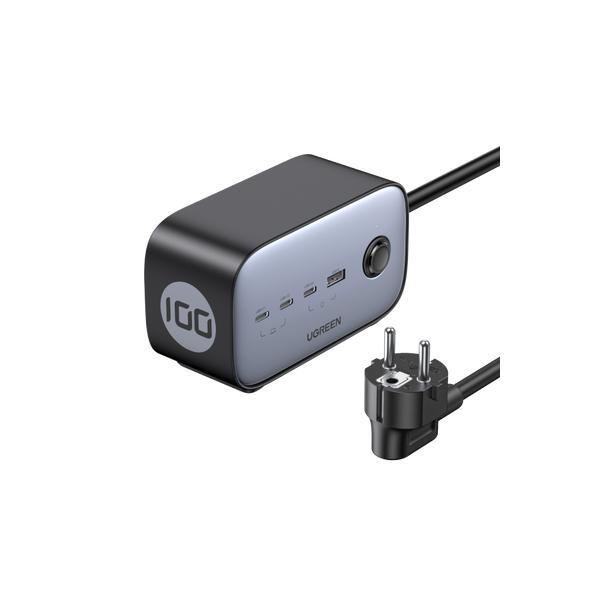 UGREEN Caricatore USB ciabatta 100W GaN Nexode, 3x Type-C, 1xUSB3, 2x Schuko, Bl