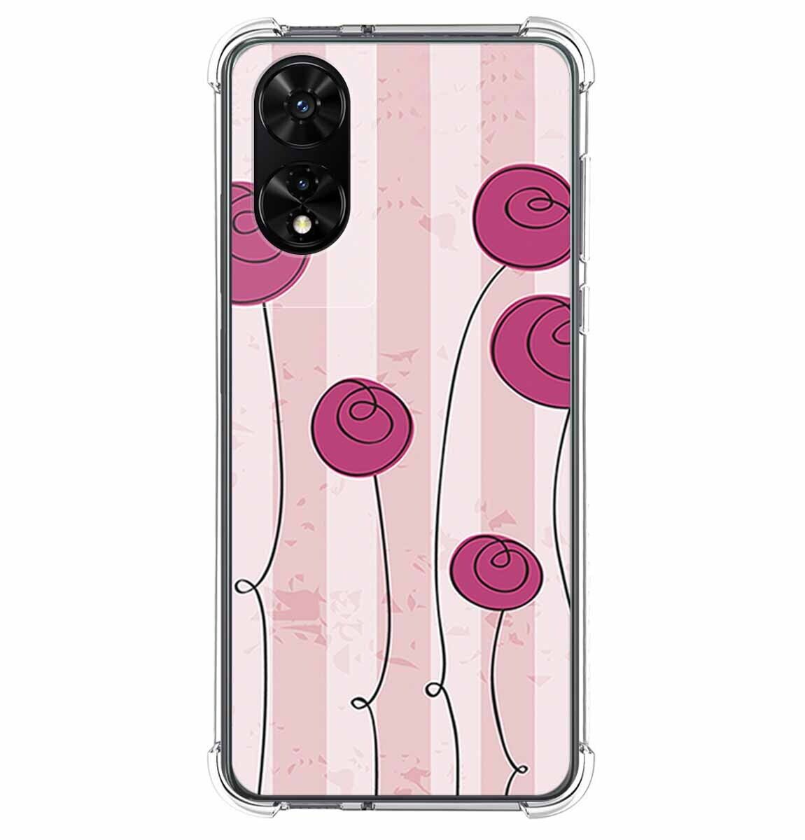 Cover Silicone per TCL 505 Disegno Fiori Vintage Disegni