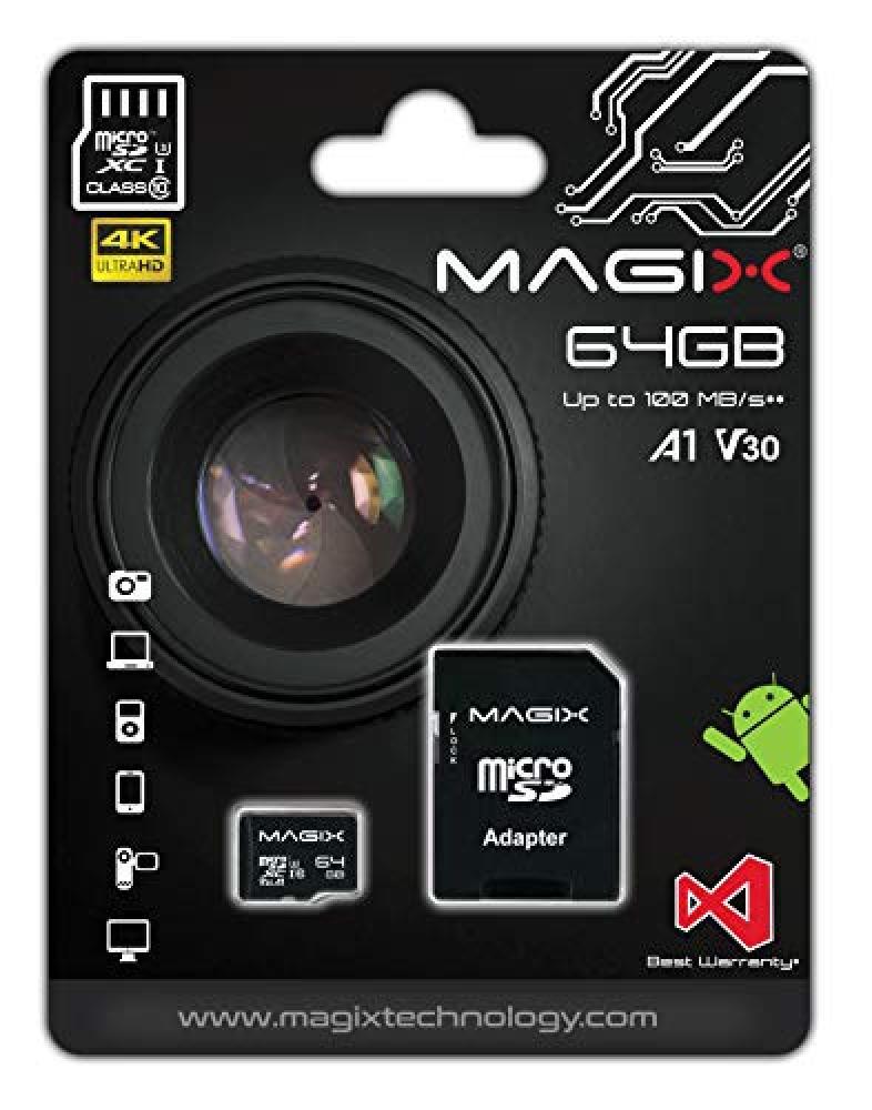 (TG. 64GB) Micro SD Card MAGIX 4K Series Class10 V30 + SD Adapter UP to 100MB/s