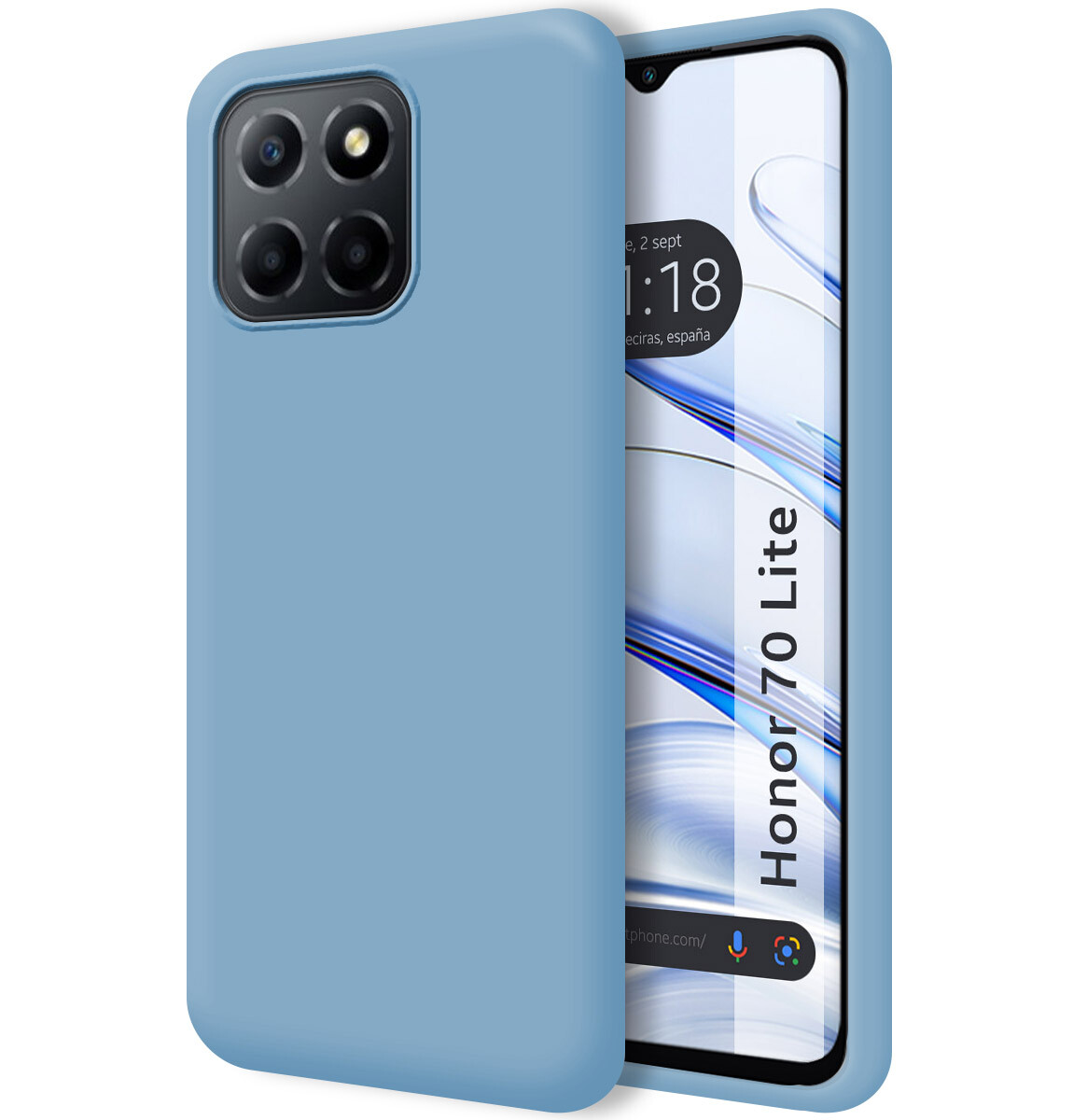 Cover Silicone Liquido Ultra Morbida per Huawei Honor 70 Lite 5G Colore Azzurro