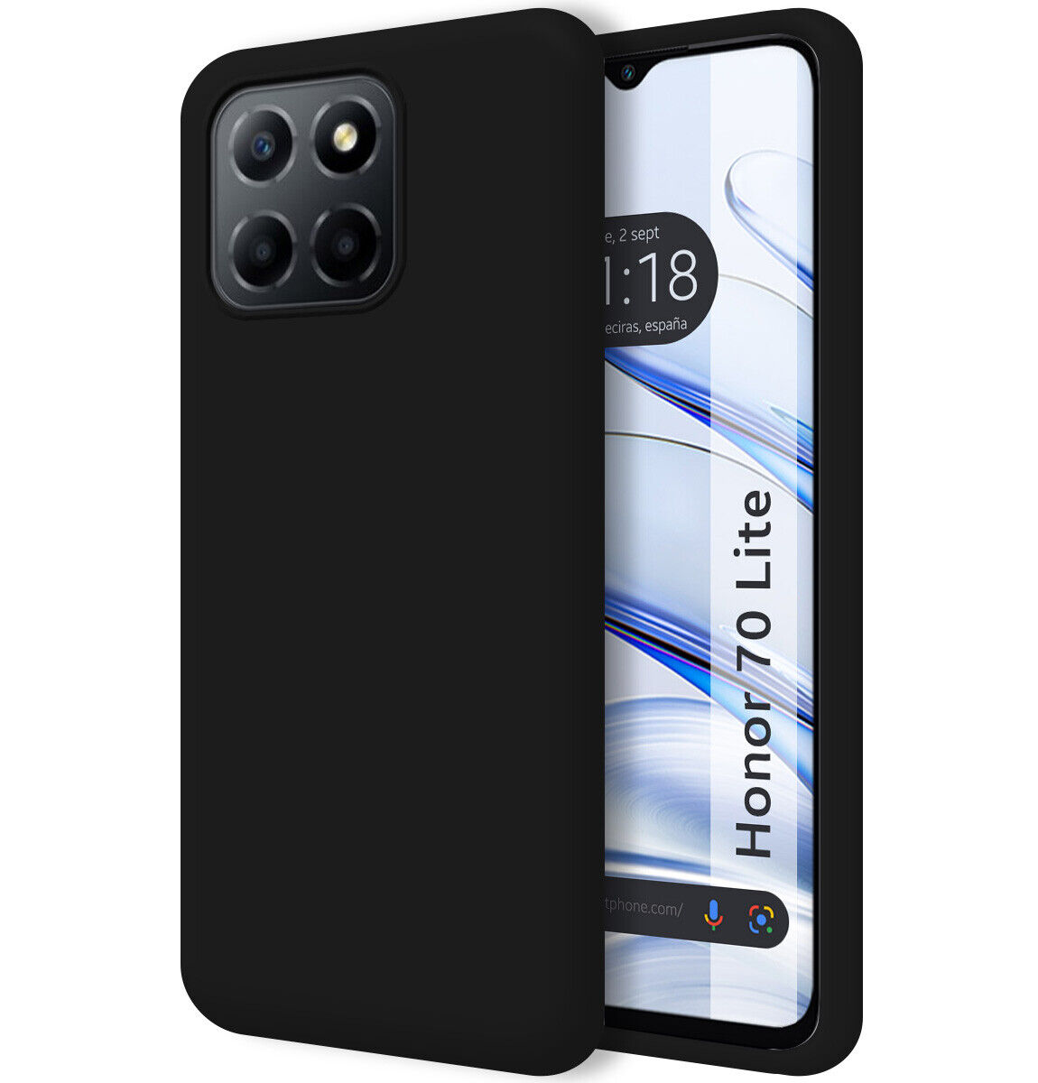 Cover Silicone Liquido Ultra Morbida per Huawei Honor 70 Lite 5G Colore Nera