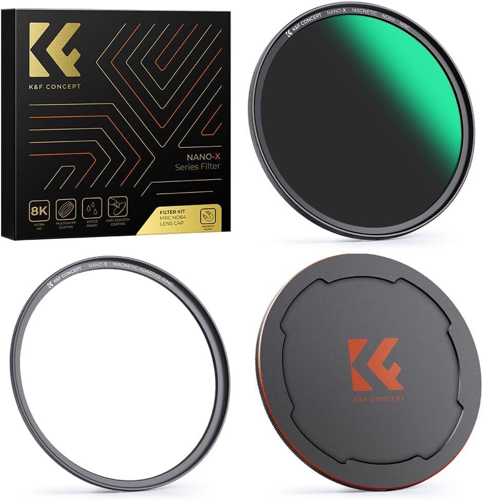 K&F CONCEPT NANO-X FILTRO ND64 PER OBIETTIVO DA ANELLI ADATTATORI TAPPO MAGNETIC