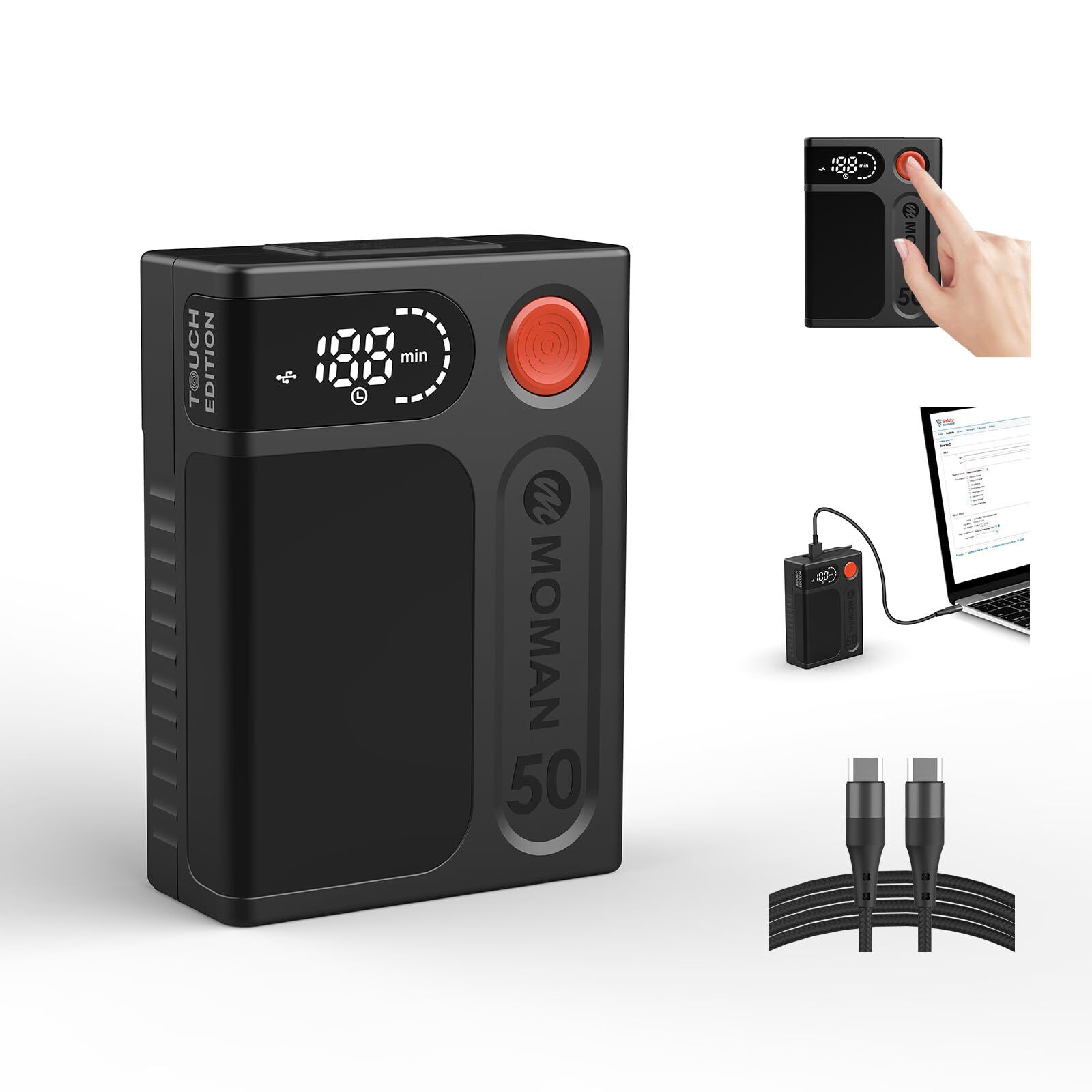 Batteria V Mount, Moman Power 50 Touch Mini V Lock Battery 50Wh/3450mAh (j2P)
