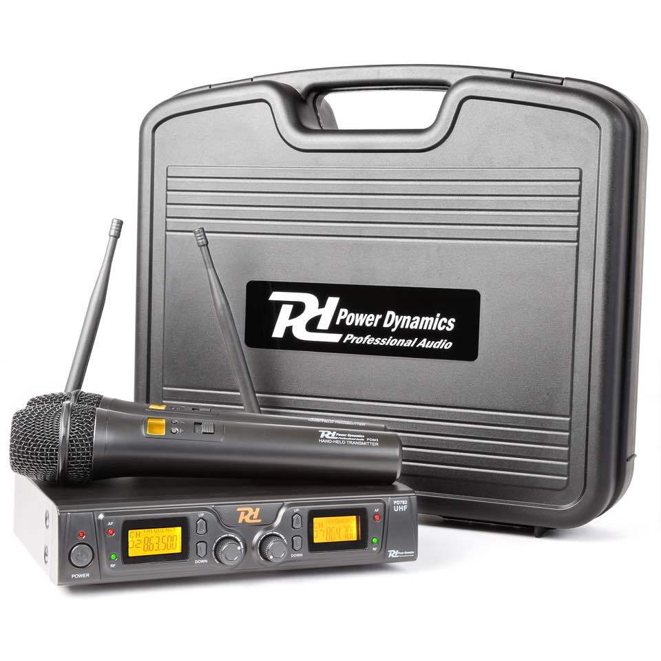 POWER DYNAMICS PD782 WIREL.MICRO UHF 2X8CH 2 MICRO RADIOMICROFONI A MANO