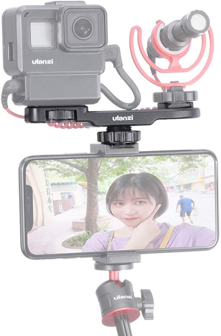 ULANZI PT-8 Vlog Cold Shoe Extension Adapter Bracket with Cold Shoe and 1/4" Tri