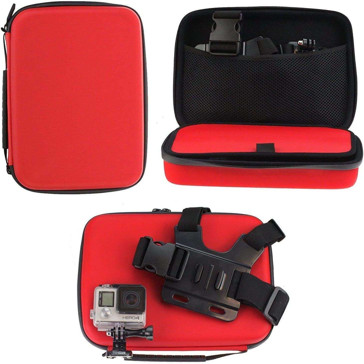 Navitech Red Action Camera Hard Case For SJCAM SJ8 Dual Screen Action Camera