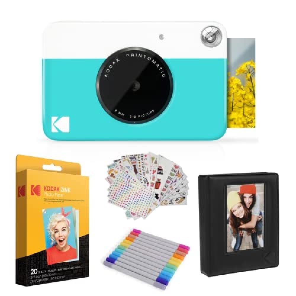 (TG. Gift Bundle) KODAK Printomatic Instant Camera (blu) Confezione regalo + car