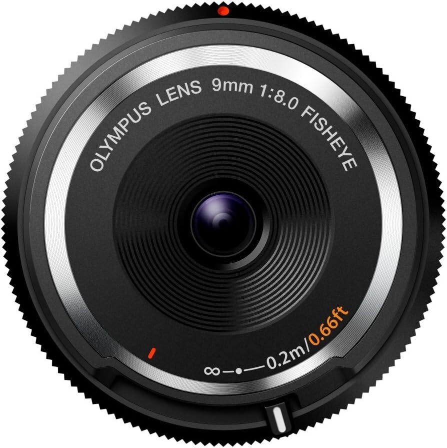 Olympus BCL-0980 Body Cap Lens Obiettivo 9 Mm 1:8.0, Fisheye, Nero