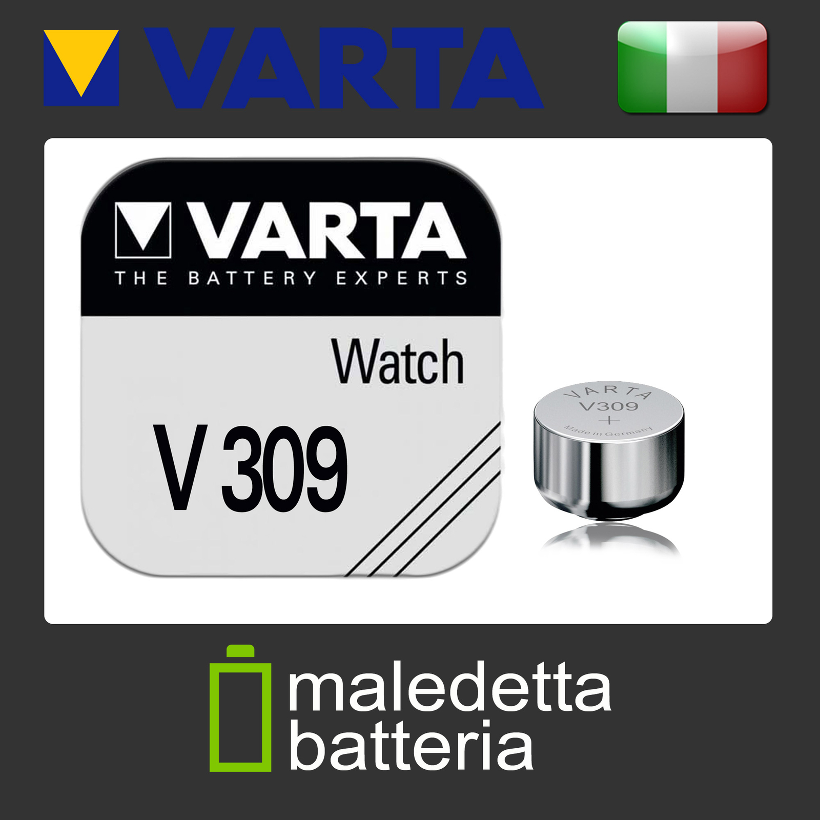 309 VARTA V309 Batteria a Bottone SR48 SR754 301 D 309/393 AG5 309Z Pila