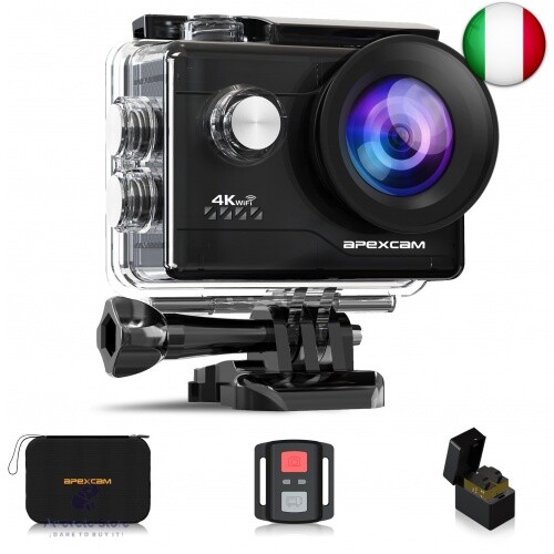 Apexcam 4K WiFi 20MP Action Cam Ultra HD Sports Cam Impermeabile Sott’acqua 40M