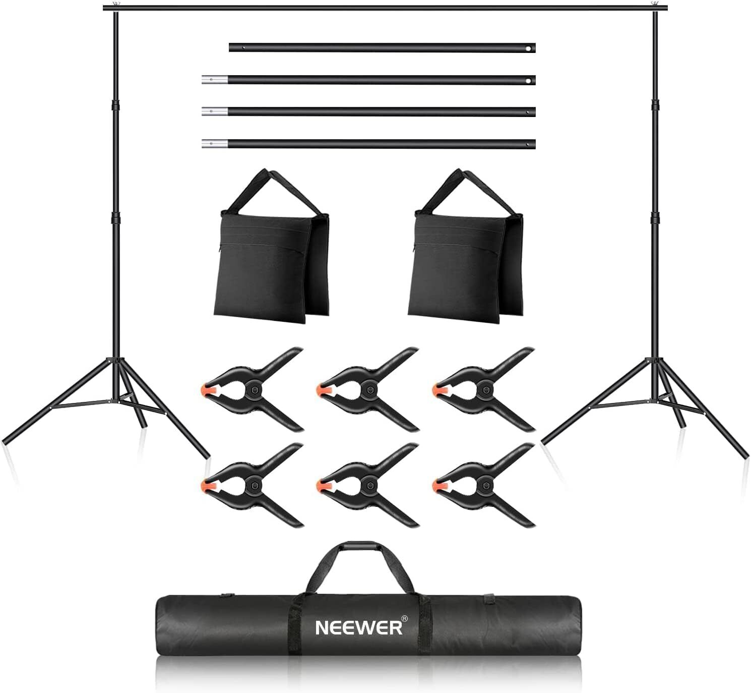 NEEWER Supporto per Fondale 10ft x 7ft Studio Fotografico Nero