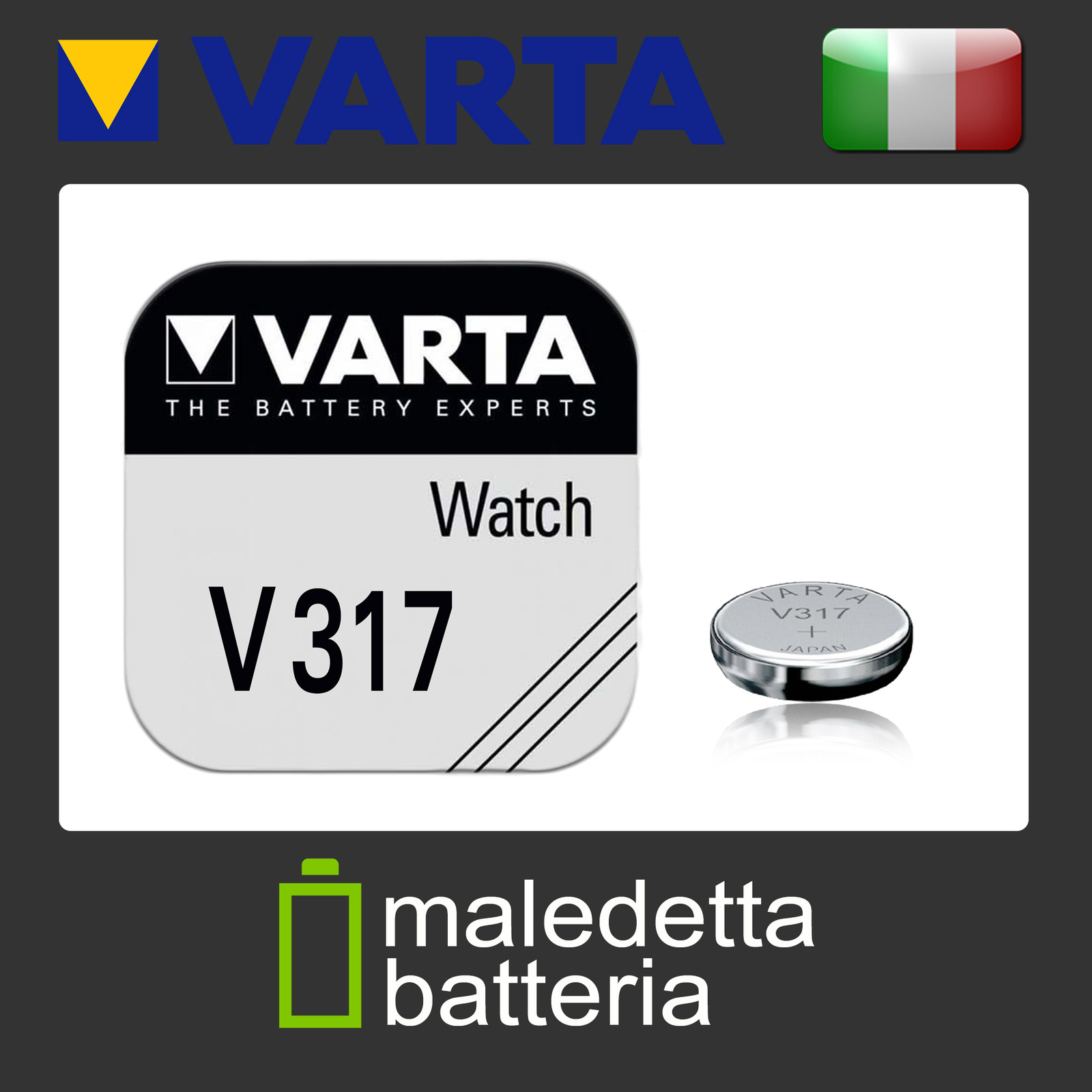 317 VARTA V317 Batteria a Bottone SR62 SR516 D 317 280-58 SB-AR CA Pila