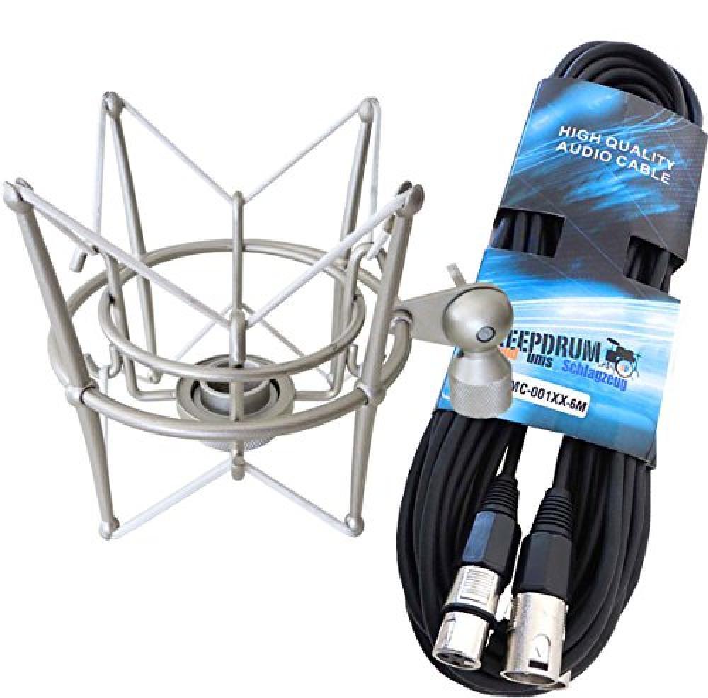 Keepdrum MS089SV argento ragno per microfono Supporto per G-Track AT2020 + 6 M c