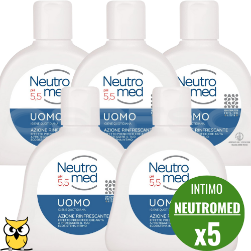 NEUTROMED DETERGENTE INTIMO PER UOMO PH 5.5 AZIONE RINFRESCANTE 200ML 5 PEZZI